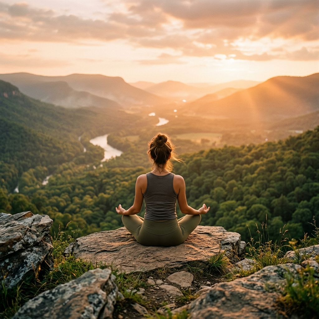 Start your wellness journey - person practicing yoga in nature